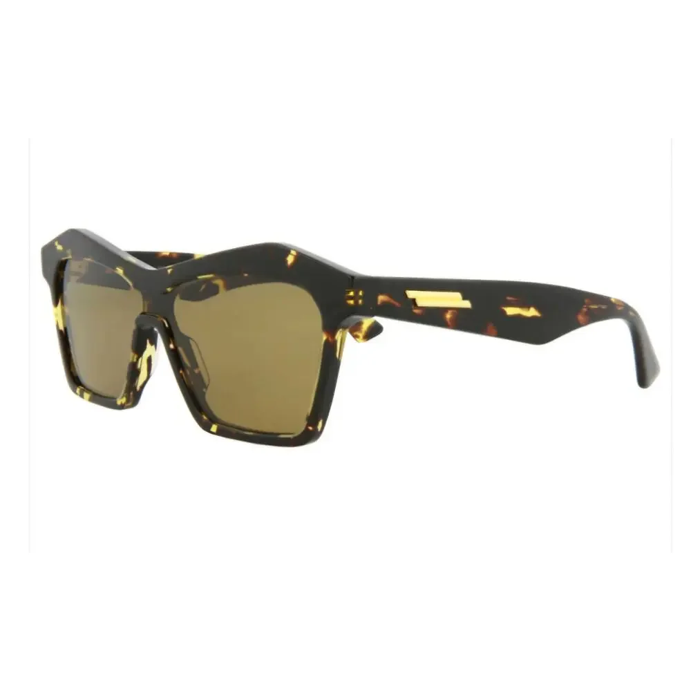 Bottega Veneta Minimalist Geometric Sunglasses Havana Tortoise Brown BV1093S NEW